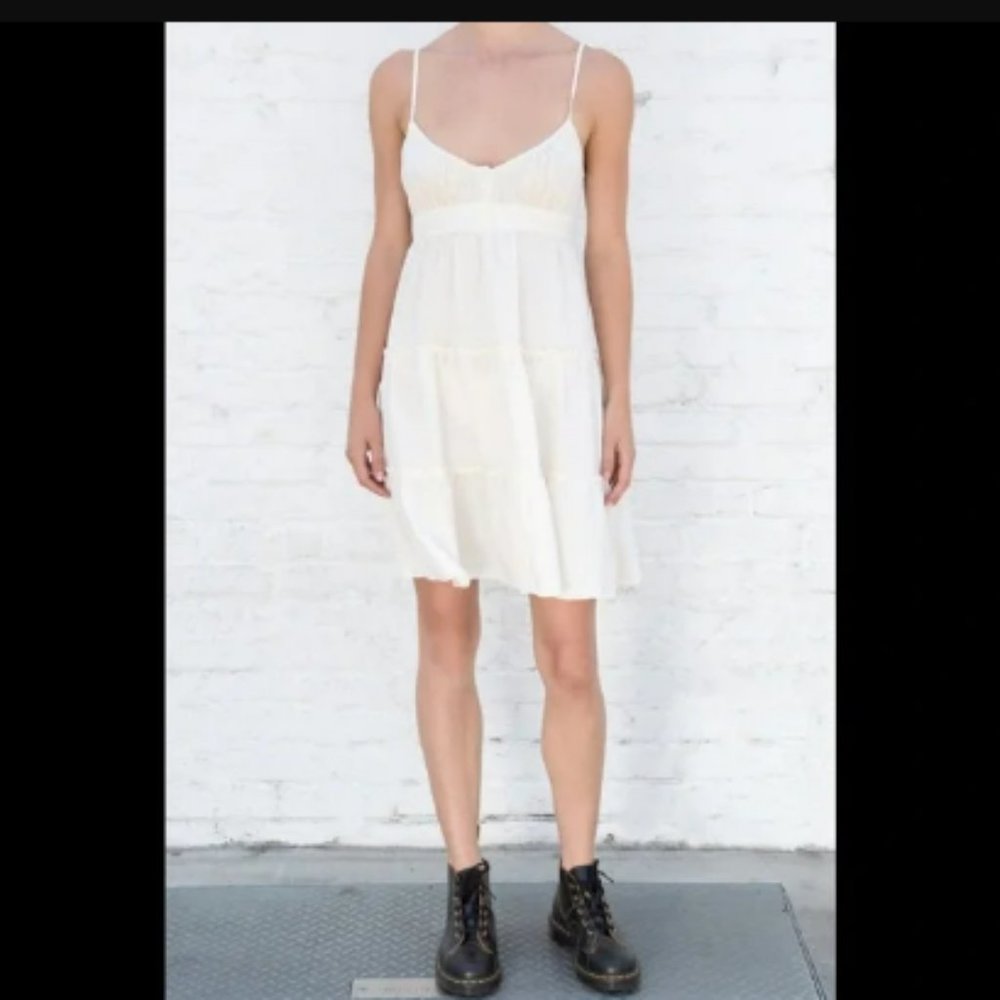 Brandy Melville Cream Arianna Floral Detail Dress Gem